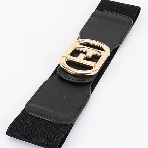 VEGAN LEATHER METAL BUCKLE ELASTIC BELT