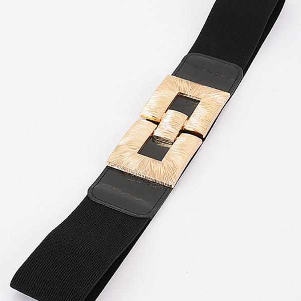 VEGAN LEATHER METAL BUCKLE ELASTIC BELT