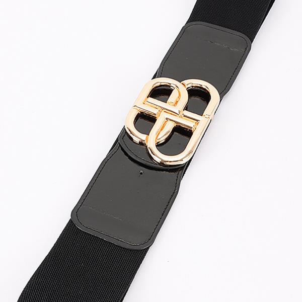 VEGAN LEATHER METAL BUCKLE ELASTIC BELT