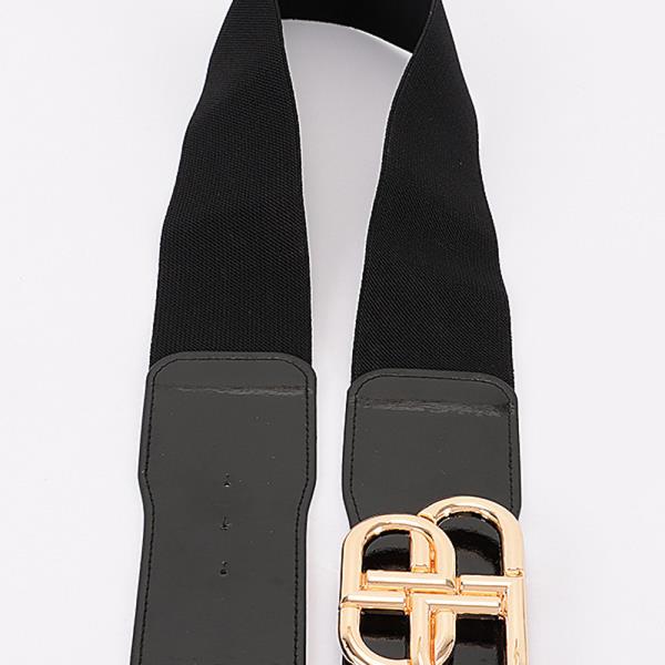 VEGAN LEATHER METAL BUCKLE ELASTIC BELT