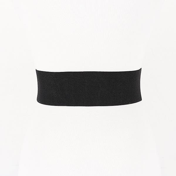 VEGAN LEATHER METAL BUCKLE ELASTIC BELT