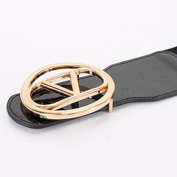 VEGAN LEATHER METAL BUCKLE ELASTIC BELT
