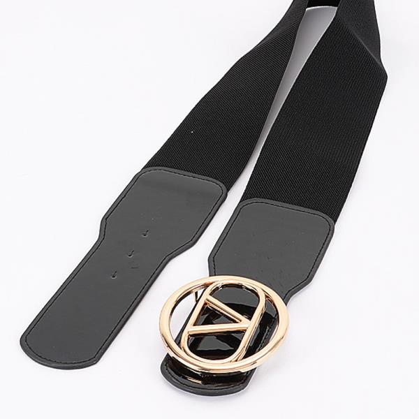 VEGAN LEATHER METAL BUCKLE ELASTIC BELT
