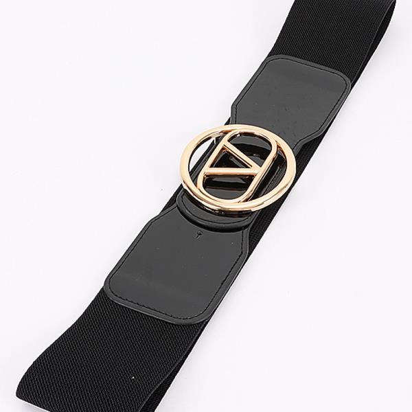 VEGAN LEATHER METAL BUCKLE ELASTIC BELT