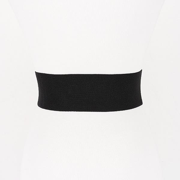VEGAN LEATHER METAL BUCKLE ELASTIC BELT