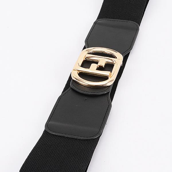 VEGAN LEATHER METAL BUCKLE ELASTIC BELT