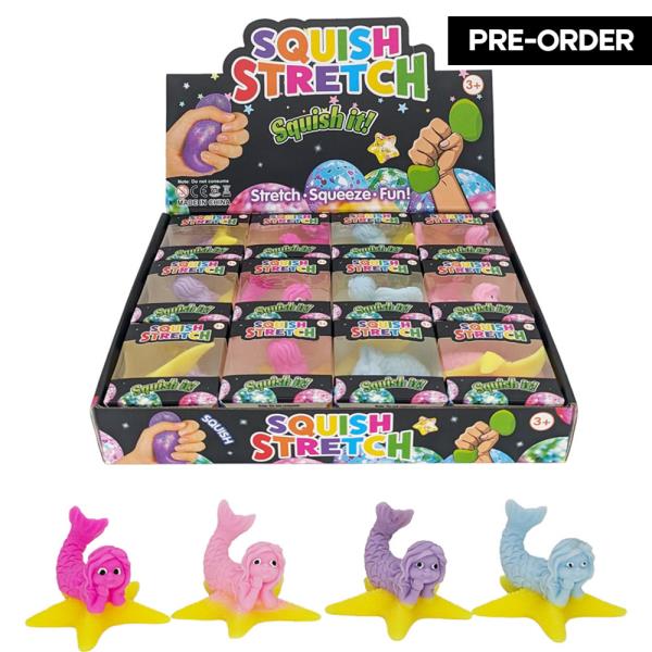 ETA-5/31 SQUISH STRETCH STRETCH SQUEEZE FUN MERMAID TOY (12 UNITS)