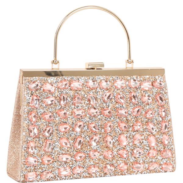 RHINESTONE TOP HANGLE EVENING BAG