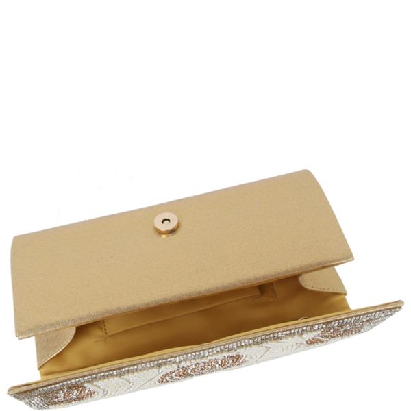 RHINESTONE ROSE CLUTCH EVENING BAG