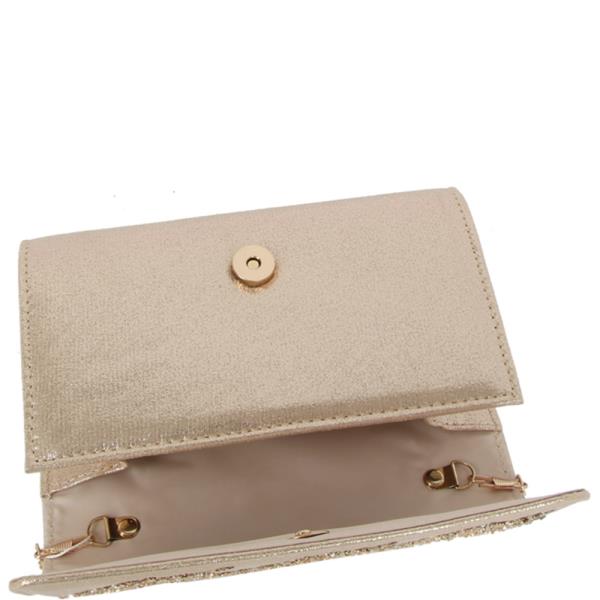 GLITTER STRIPE CLUTCH EVENING BAG