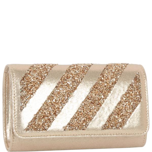GLITTER STRIPE CLUTCH EVENING BAG