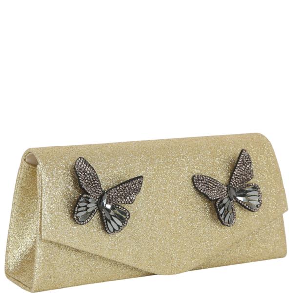 RHINESTONE BUTTERFLY CLUTCH EVENING BAG