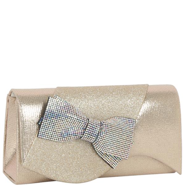RHINESTONE BOW CLUTCH BAG