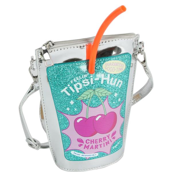TIPSI HUN CHERRY MARTINI DRINK POUCH CROSSBODY BAG