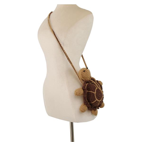 CROCHET TURTLE CROSSBODY BAG