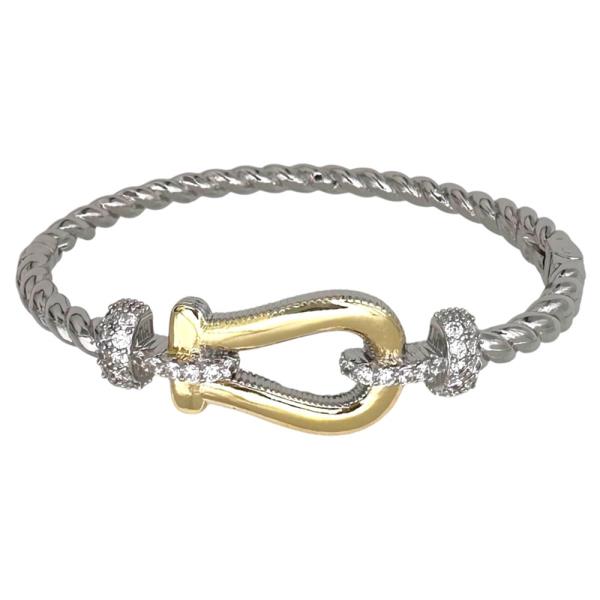 PAVE CZ HORSESHOE CABLE BRACELET