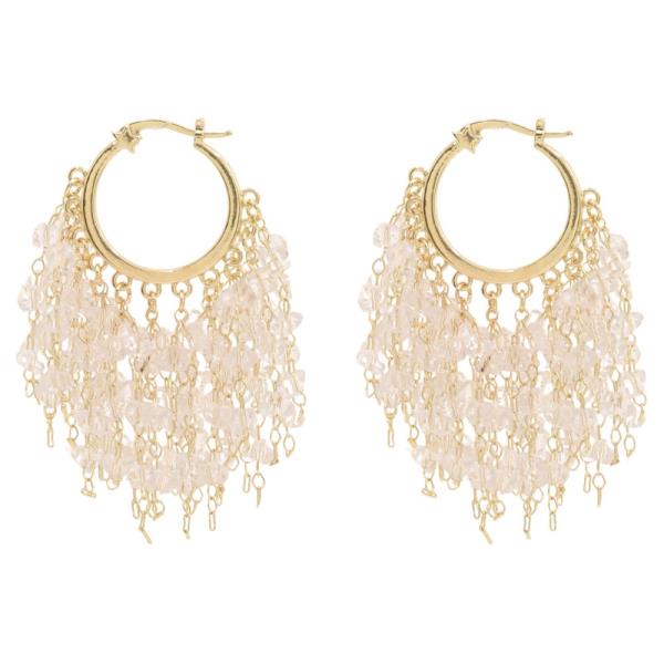 SECRET BOX GOLD DIPPED CRYSTAL CHANDLIER 16MM HOOP EARRING