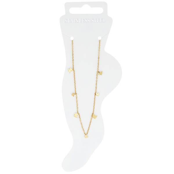 SECRET BOX STAINLESS STEEL BUTTERFLY ANKLET