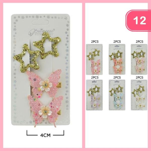 BUTTERFLY STAR HAIR CLIP (12 UNITS)