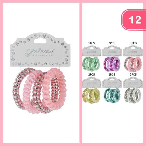 SPIRAL HAIR TIES (12 UNITS)
