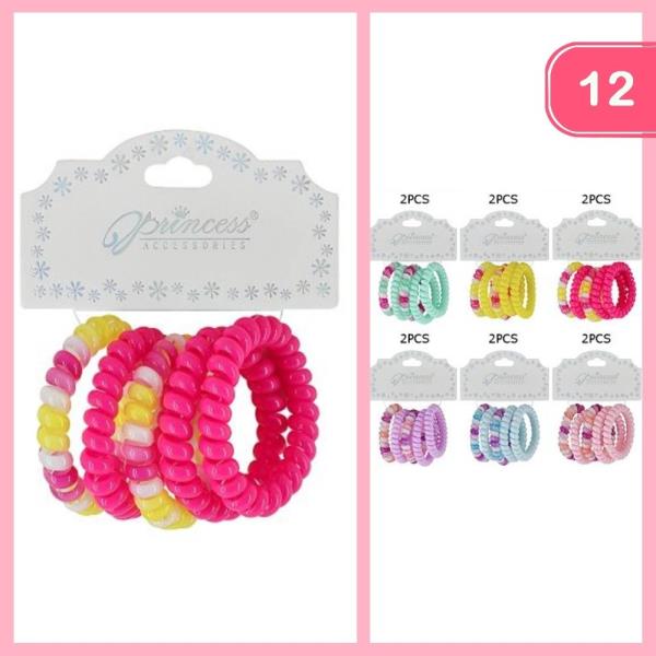 SPIRAL HAIR TIES ( 12 UNITS)