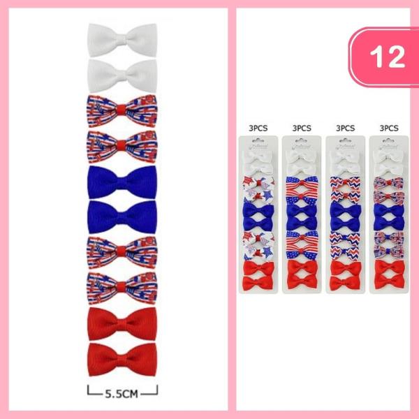 FOURTH OF JULY HAIR BOW (12 UNITS)