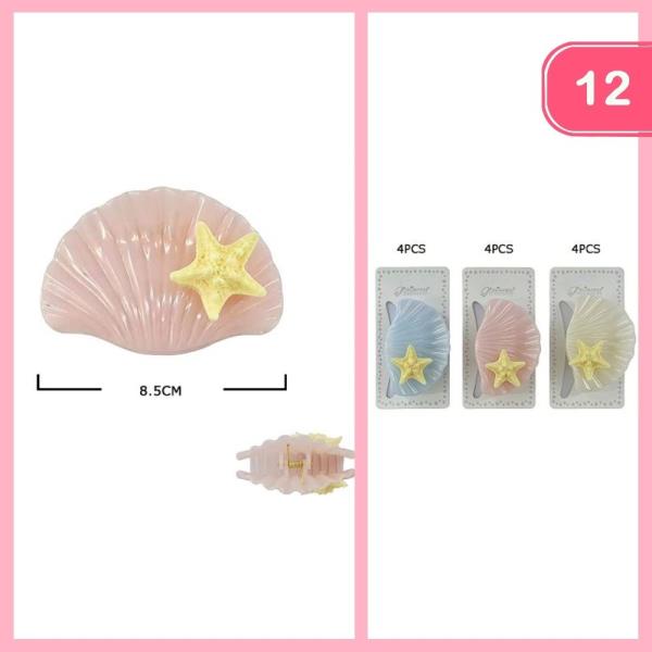 SHELL HAIR CLAW CLIP (12 UNITS)