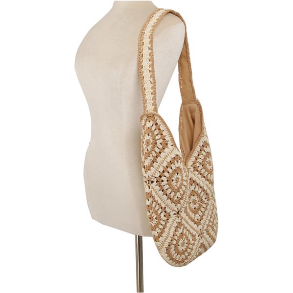 MULTI PATTERN CROCHET SHOULDER BAG