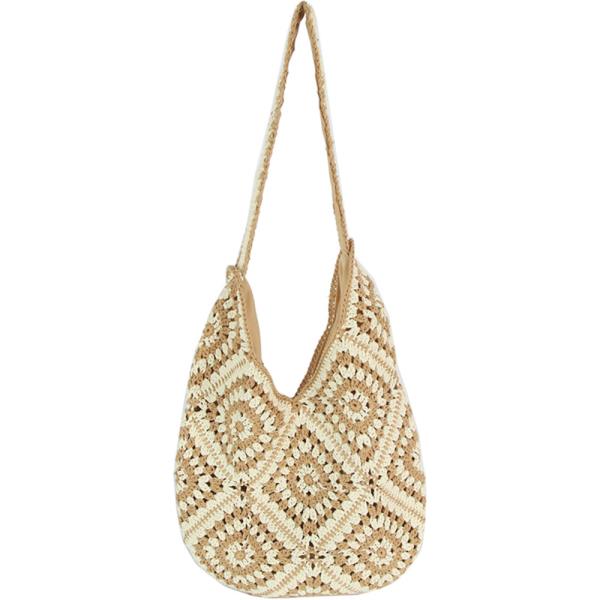 MULTI PATTERN CROCHET SHOULDER BAG