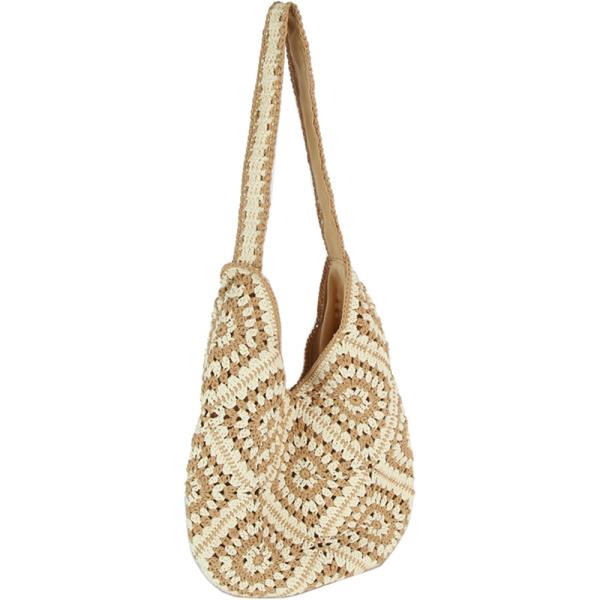 MULTI PATTERN CROCHET SHOULDER BAG