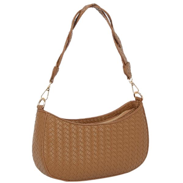 WOVEN BRAIDED STRAP SHOULDER BAG