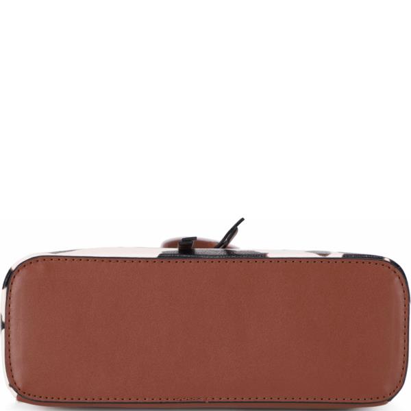 COW PRINT DOUBLE ZIP CROSSBODY BOX BAG