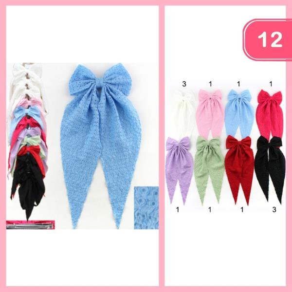 LONG TAIL HAIR BOW (12 UNITS)