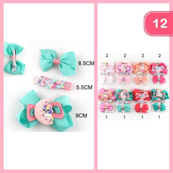 RIBBON HAIR BOW (12 UNITS)
