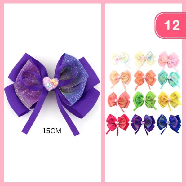 RIBBON HAIR BOW (12 UNITS)
