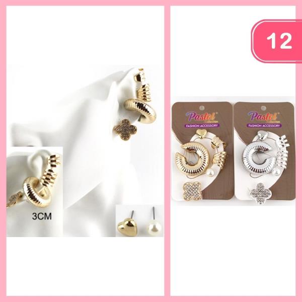 POST CUFF EARRING SET (12 UNITS)