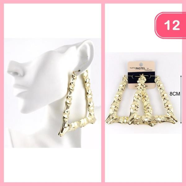BAMBOO HOOP EARRINGS (12 UNITS)
