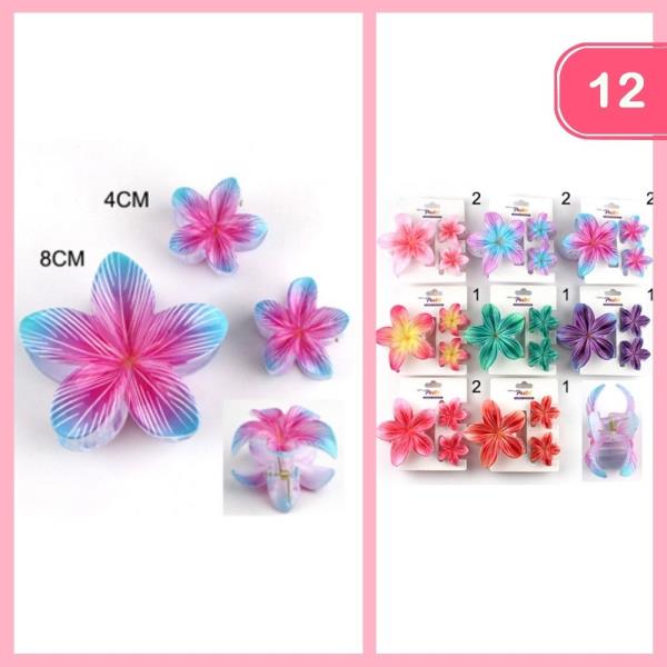 FLOWER HAIR CLAW CLIP (12 UNITS)