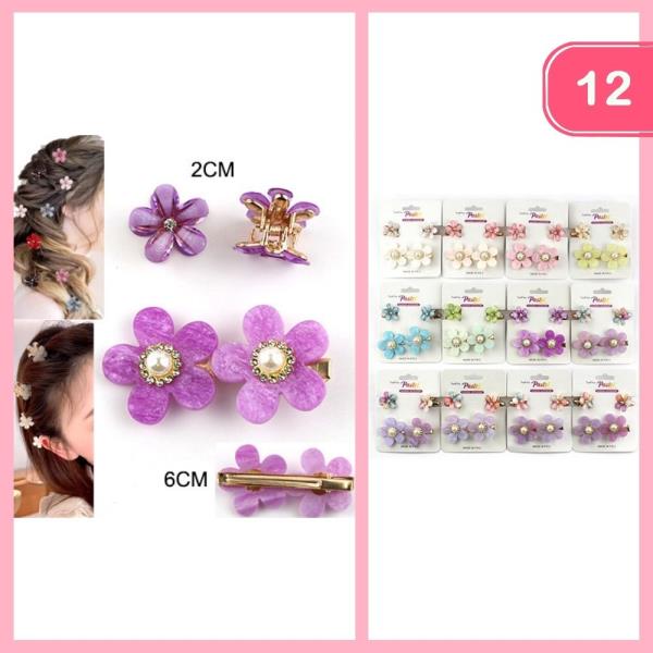 MINI FLOWER HAIR CLAW CLIP (12 UNITS)