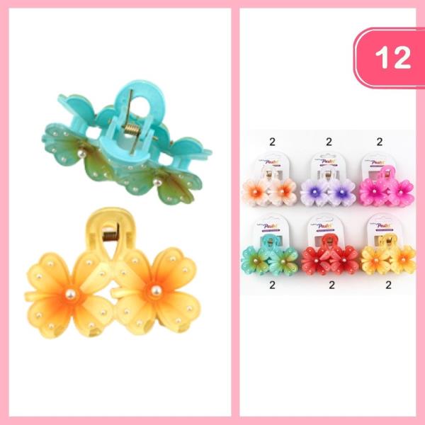 FLOWER HAIR CLAW CLIP (12 UNITS)