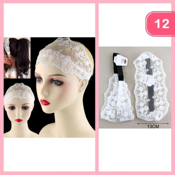 LACE FLOWER HEADBAND (12 UNITS)