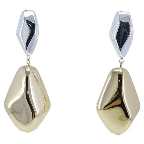 METAL PUFFY DANGLE EARRING