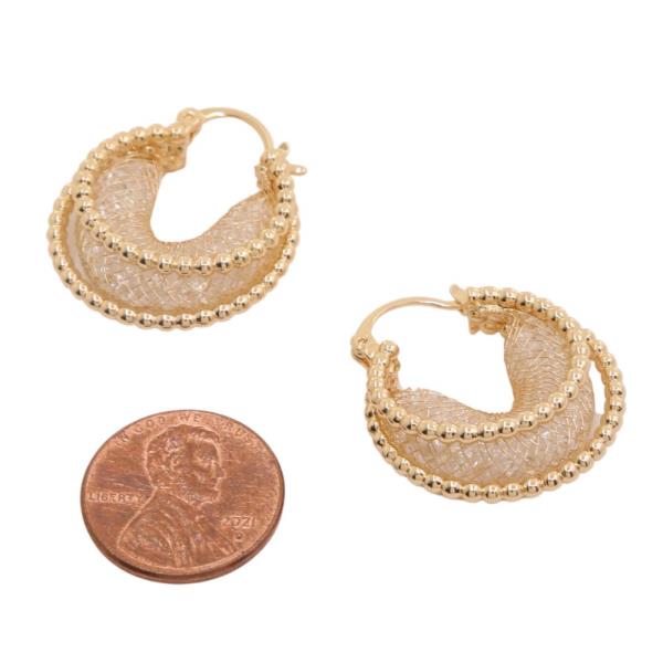 MESH METAL HOOP EARRING