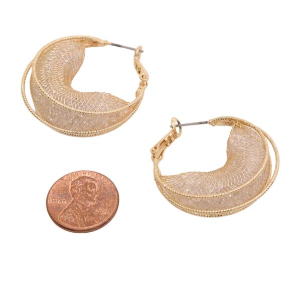 MESH METAL HOOP EARRING