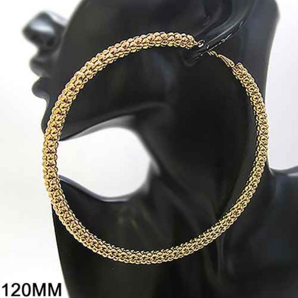 120MM METAL TEXTURED HOOP EARRING