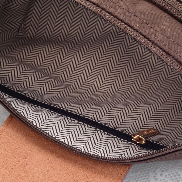 FAUX LEATHER FLAP NYLON CROSSBODY BAG