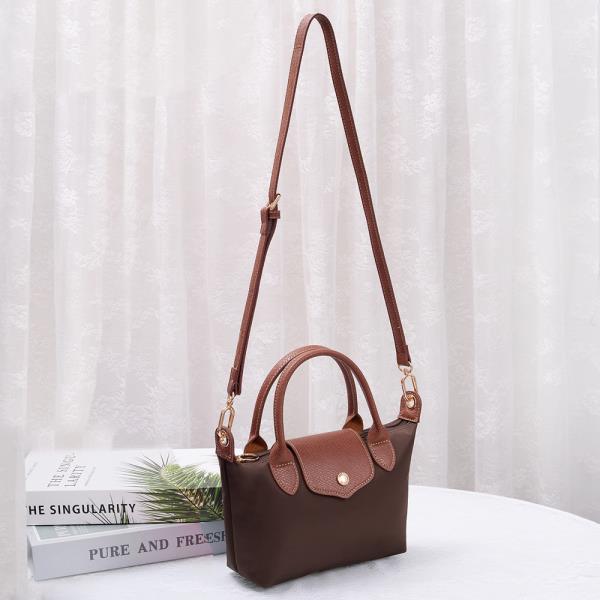 FAUX LEATHER FLAP NYLON CROSSBODY BAG