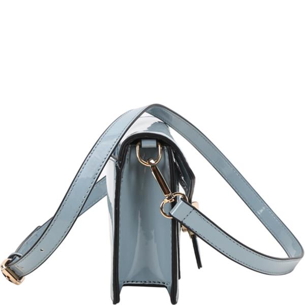 FAUX LEATHER MONOGRAM PATTERN BUCKLE CROSSBODY BAG WALLET SET