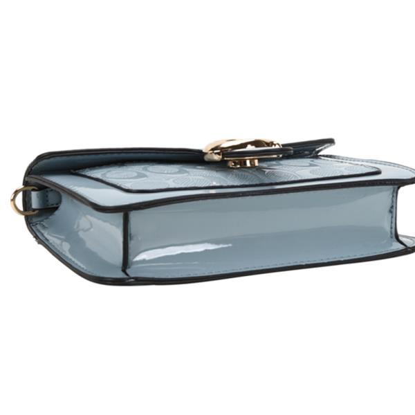 FAUX LEATHER MONOGRAM PATTERN BUCKLE CROSSBODY BAG WALLET SET