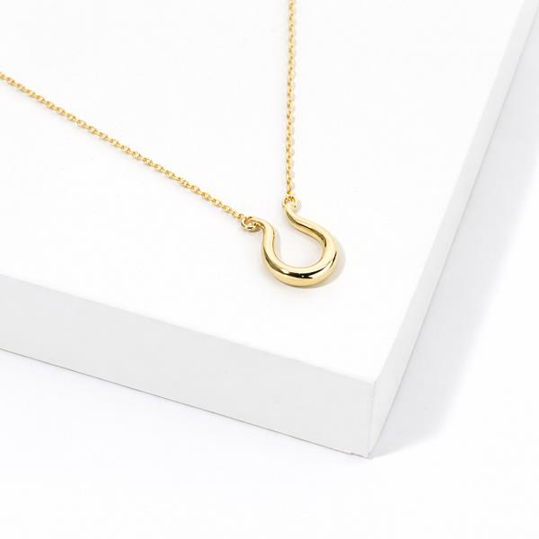 18K GOLD DIPPED LUCK IN MOTION HORSESHOE NECKLACE